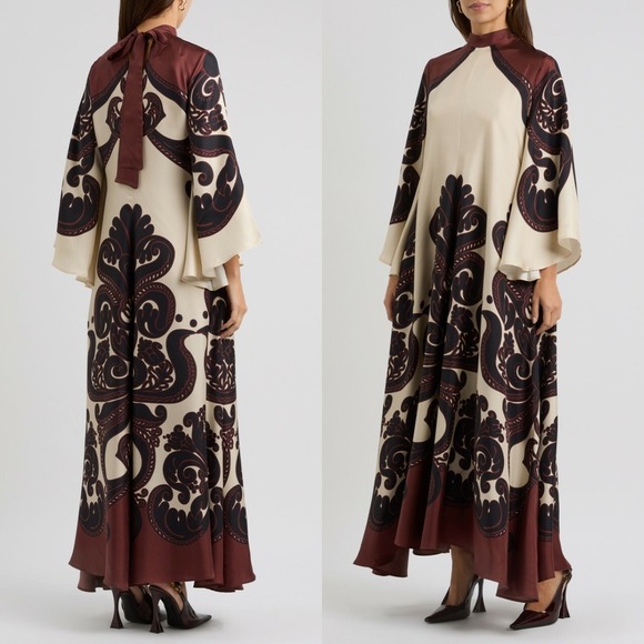 NWT La DoubleJ Magnifico Silk Twill Dress in Corsini Placée Cream $1,690 Size XL - Picture 10 of 16